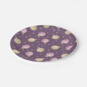 Pink+Gold Hot Air Balloons Babydusche Pappteller (Schrägansicht)