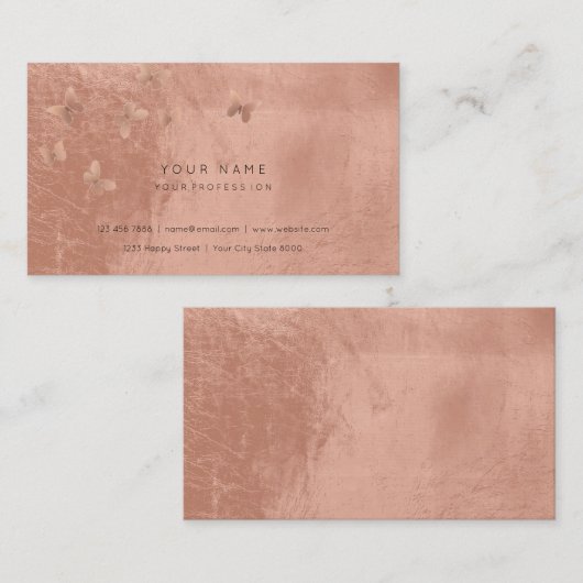 Pink Gold Imitate Black Blush Cooper Vip Metallic Visitenkarte (Vorne/Hinten)
