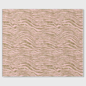 Pink Gold Imitate Glitzer Zebra Print Geschenkpapier (Flach)