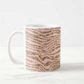 Pink Gold Imitate Glitzer Zebra Print Kaffeetasse (Links)