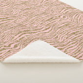 Pink Gold Imitate Glitzer Zebra Print Sherpadecke (3/4)