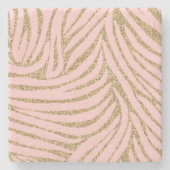 Pink Gold Imitate Glitzer Zebra Print Steinuntersetzer (Vorderseite)