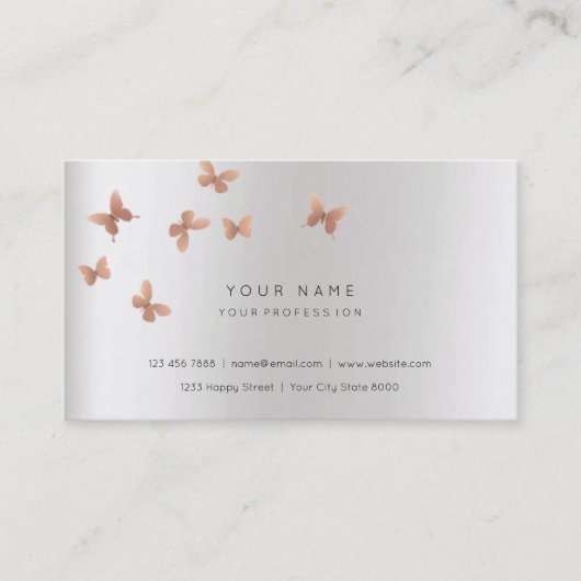 Pink Gold Imitate Weiße graue Cooper Vip Pearly Si Visitenkarte (Vorderseite)