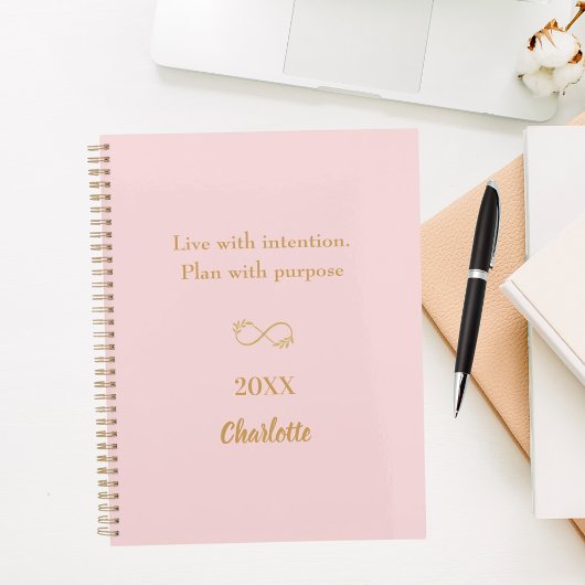 Pink gold inspirational quote 2026 planer