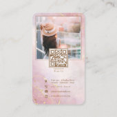 Pink & Gold Instagram FotoCollage doppelseitig Visitenkarte (Rückseite)