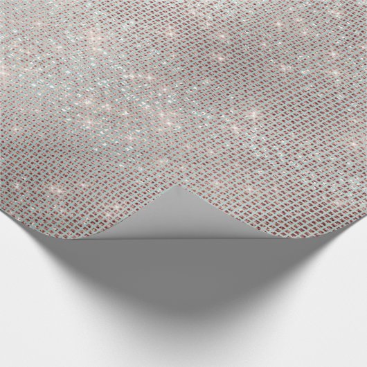 Pink Gold Ivory Pearly Funkelnd Diamond Metallic Geschenkpapier (Ecke)