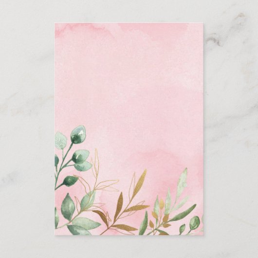 Pink Gold Jungle Safari Tiere Windelwindung Begleitkarte (Rückseite)