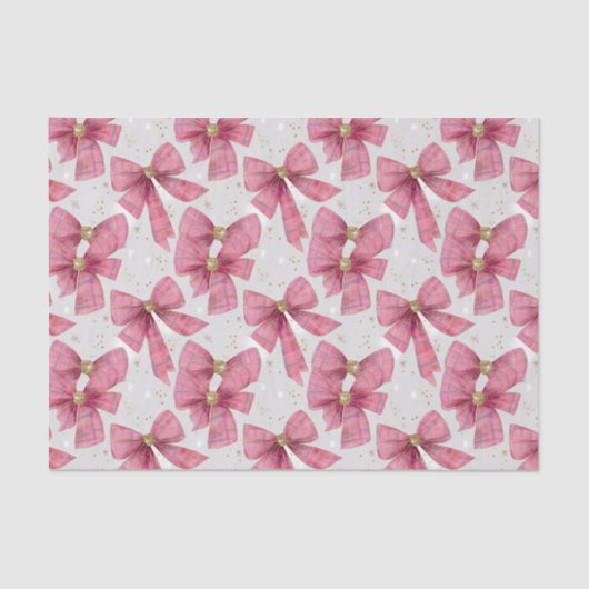 Pink Gold Kariert Boys Weihnachten Seidenpapier (Vorderseite)