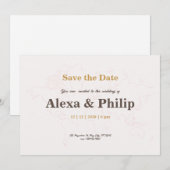 Pink & Gold Karte Hochzeit (Vorne/Hinten)