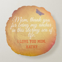 Pink Gold Keepake Mama Eleganter Tag der Neugebore Rundes Kissen