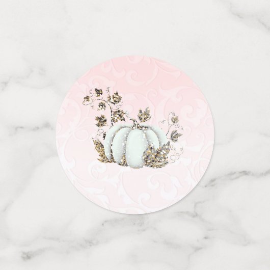 Pink & Gold Kinderella Pumpkin Herbstmärchen Konfetti (Klein Vorderseite)