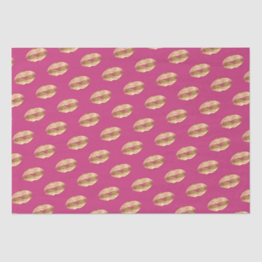 Pink Gold Kiss Lips Seidenpapier (Vorderseite)