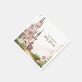 Pink Gold Kleine Prinzessin Royal Castle Babydusch Serviette (Ecke)