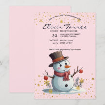 Pink & Gold Kleine Schneeflocken Snowman Baby Dusc