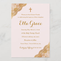 Pink Gold Lace Girl Taufe +