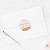 Pink Gold Lace Girl Taufen Sticker (Umschlag)