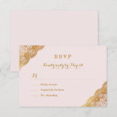 Pink Gold Lace UAWG RSVP Karte (Vorne/Hinten)