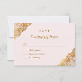 Pink Gold Lace UAWG RSVP Karte