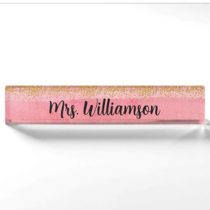 Pink Gold Lehrer Erzieher Professional Namensplakette