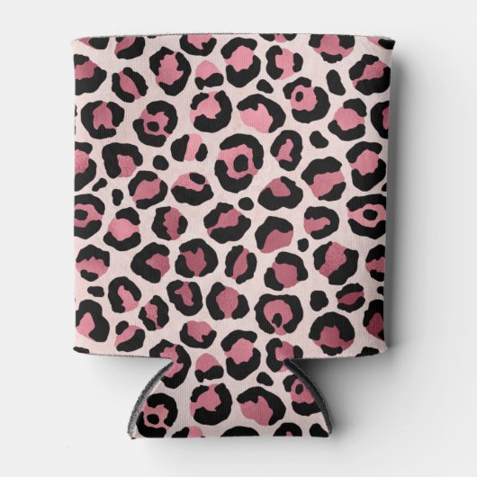 Pink & Gold Leopard Tierwerbung, Leopard-Geschenk Dosenkühler (Vorderseite)