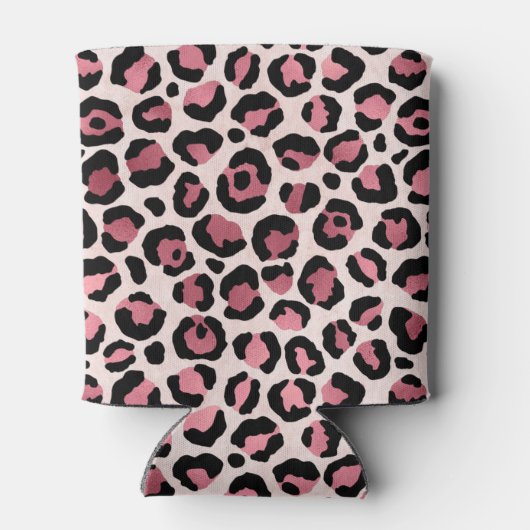 Pink & Gold Leopard Tierwerbung, Leopard-Geschenk Dosenkühler (Rückseite)