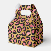 Pink & Gold Leopard Tierwerbung, Leopard-Geschenk Geschenkschachtel (Rückseite)