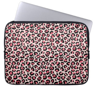 Pink & Gold Leopard Tierwerbung, Leopard-Geschenk Laptopschutzhülle