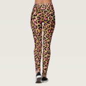 Pink & Gold Leopard Tierwerbung, Leopard-Geschenk Leggings (Rückseite)