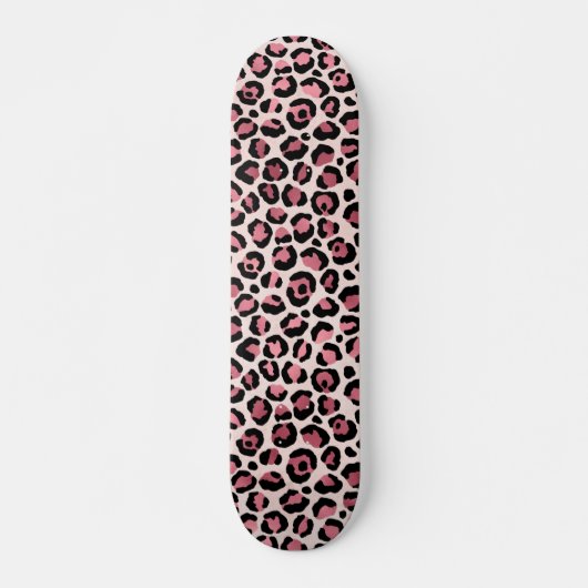 Pink & Gold Leopard Tierwerbung, Leopard-Geschenk Skateboard (Vorne)
