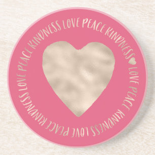 Pink Gold Liebe Peace Kindness Heart Getränkeuntersetzer