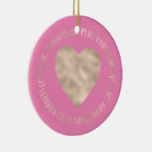 Pink Gold Liebe Peace Kindness Herz inspirierend Keramik Ornament (Rechts)