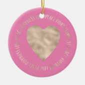 Pink Gold Liebe Peace Kindness Herz inspirierend Keramik Ornament (Vorne)