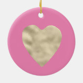 Pink Gold Liebe Peace Kindness Herz inspirierend Keramik Ornament (Hinten)