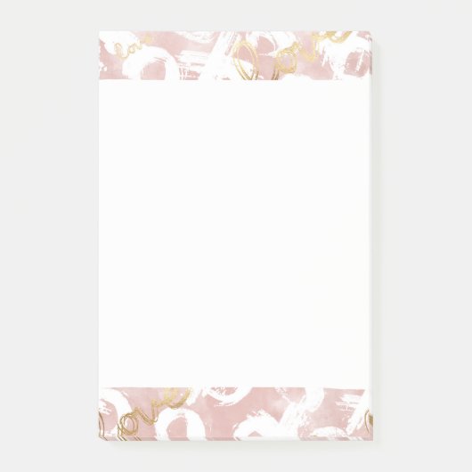 Pink Gold Liebe XO Post-it Klebezettel (Vorderseite)