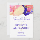 Pink Gold Lila Agate Wedding Save The Date (Vorderseite)