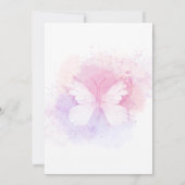Pink Gold Lila Butterfly Baby Dusche Einladung (Rückseite)
