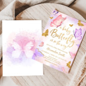 Pink Gold Lila Butterfly Baby Dusche Einladung