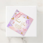 Pink Gold Lila Butterfly Baby Dusche Geschenkanhänger (Beispiel)