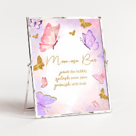 Pink Gold Lila Butterfly Baby Dusche Mama Osa Bar Poster