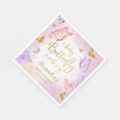 Pink Gold Lila Butterfly Baby Dusche Serviette (Ecke)