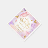 Pink Gold Lila Butterfly Baby Dusche Serviette (Ecke)