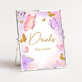 Pink Gold Lila Butterfly Baby Duschgetränke Poster