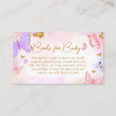 Pink Gold Lila Butterfly Books für Baby Begleitkarte (Vorderseite)