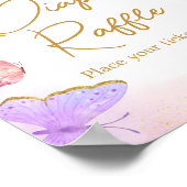 Pink Gold Lila Butterfly Diaper Poster (Ecke)