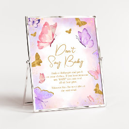Pink Gold Lila Butterfly Sage nicht Baby Poster