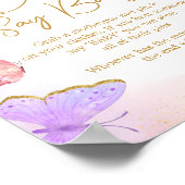 Pink Gold Lila Butterfly Sage nicht Baby Poster (Ecke)