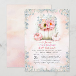 Pink Gold Little Pumpkin Niedlich Elegant Baby Dus Einladung