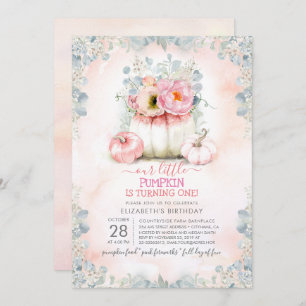 Pink Gold Little Pumpkin Niedlich Herbst Geburtsta Einladung