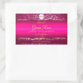 Pink-Gold-Logos und Erstmarken für Glitzer Rechteckiger Aufkleber (Tasche)