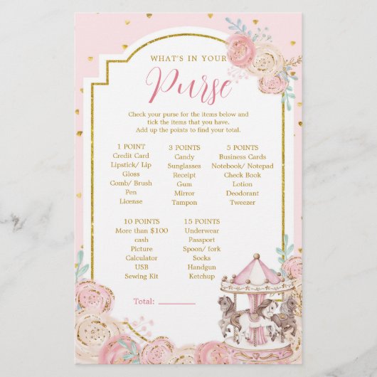 Pink & Gold Magisches Karussell, was in Ihrer Geld (Vorderseite)